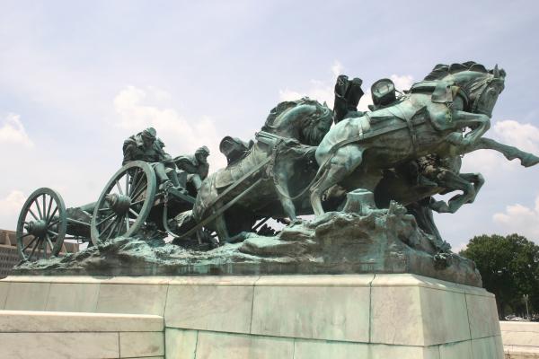General Knox Memorial Portraying the Movement of Cannon to Boston from Fort Ticonderoga during the Revolutionary War in America in Washington DC