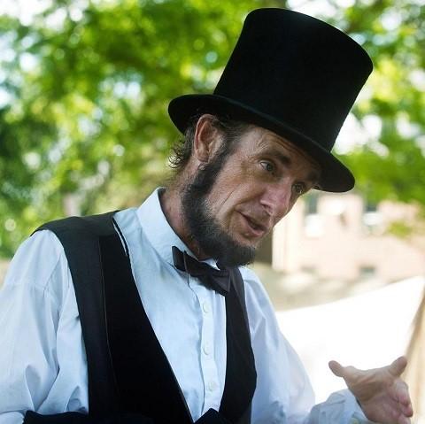 Kevin Wood dressed as Abraham Lincoln