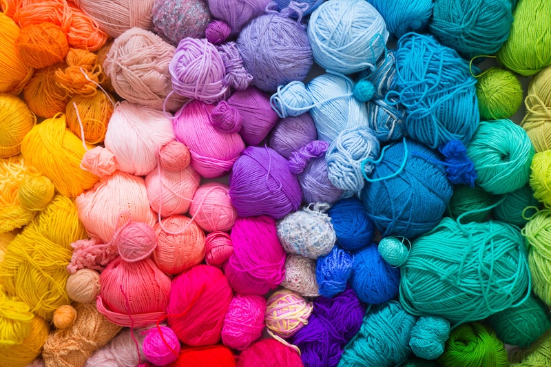 Colorful balls of yarn