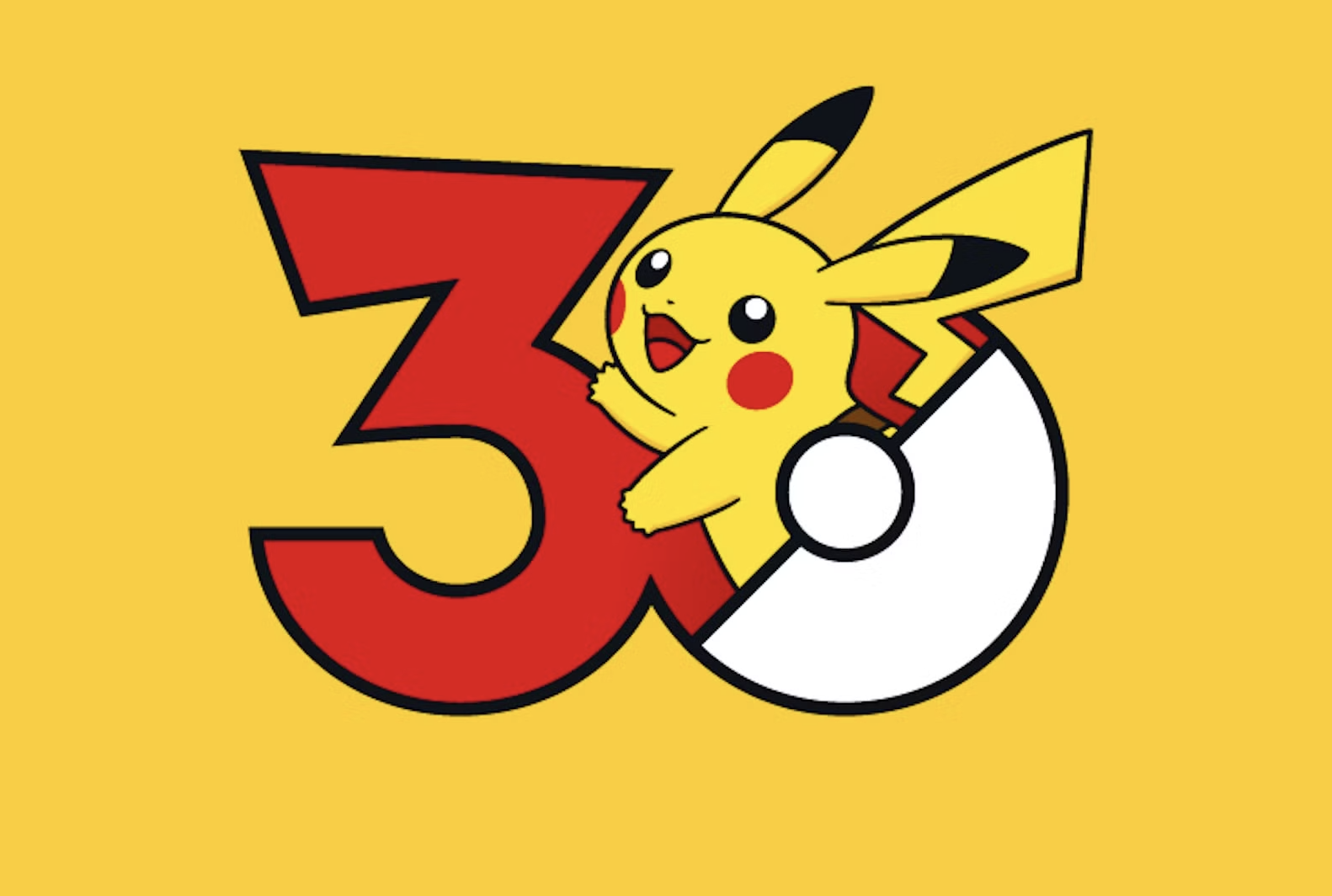 Pokemon 30th anniversary poster featuring Pikachu.