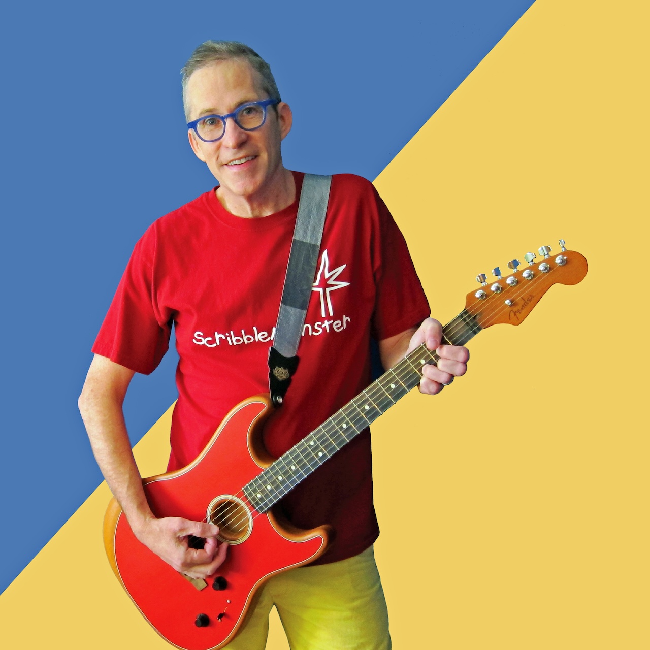 Scribble Jim with his guitar