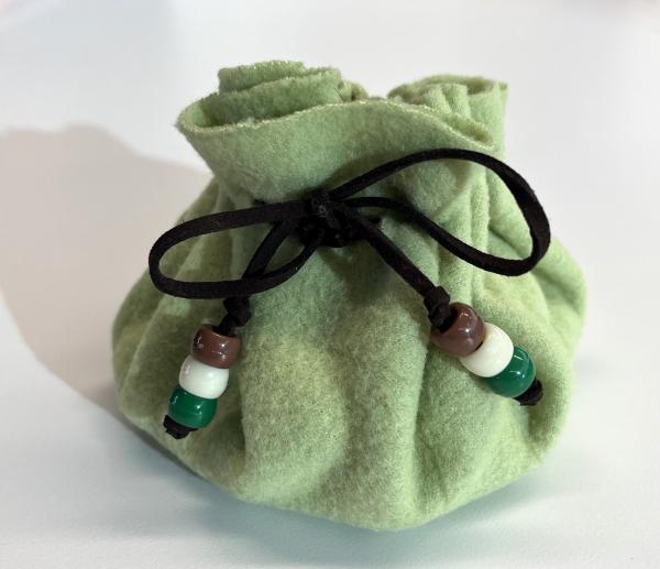 Green drawstring pouch