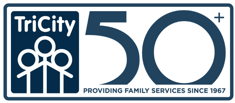 Tri City. 50 Plus. Providing family services since 1967. logo.